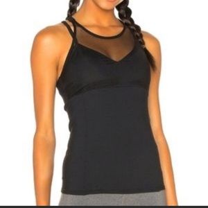 SOLD/ No longer available. ALO Yoga Elite Black Mesh High Neck Yoga Top Size L